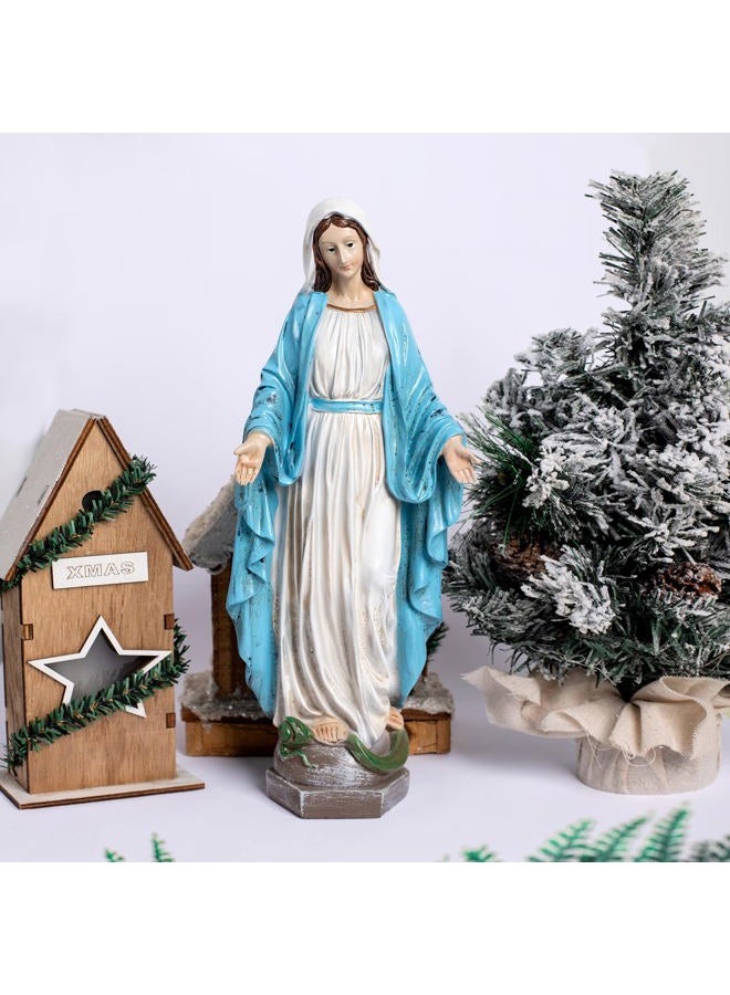 Floryden Our Lady of Grace Blessed Virgin Mother Mary Statue Catholic Religious 15.8 Inch Colored Resin Statue Figurine for Garden, Outdoor, Patio, Cemetery Grave Stone (Monther Mary) - Image 4