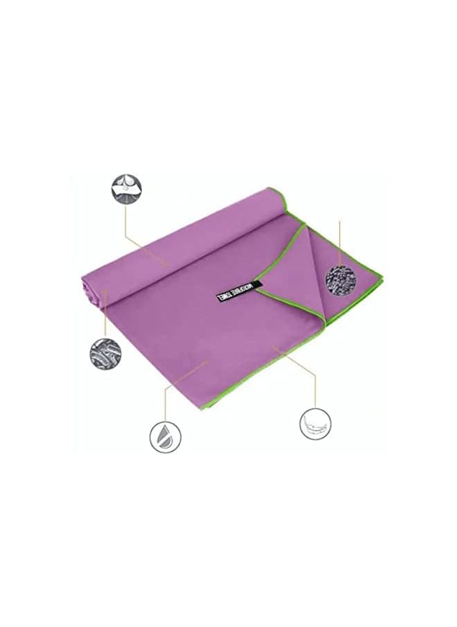 SpireHues Microfiber Travel Gym Yoga Towels Fast Drying Compact Beach Towel Light Weight Camping Towels Large Bath Sheet, 2 Packs（40 * 80Cm+76 * 152Cm), Purple  - Image 4