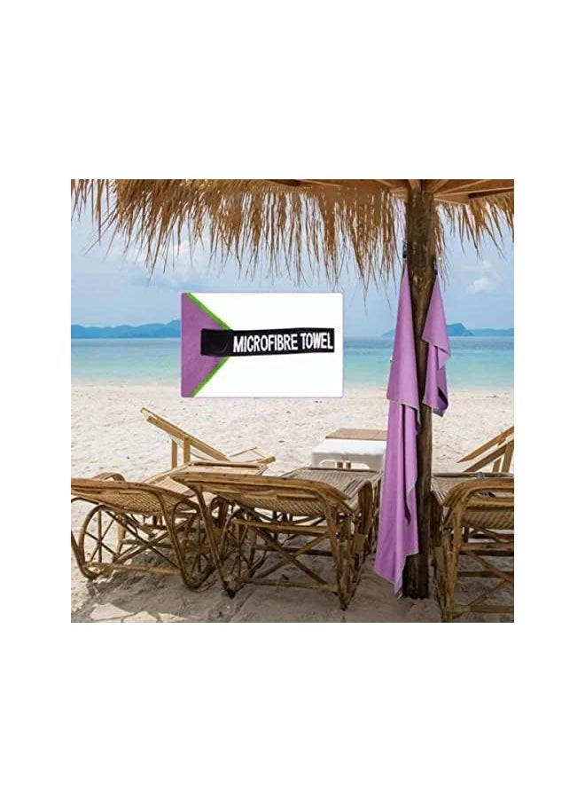 SpireHues Microfiber Travel Gym Yoga Towels Fast Drying Compact Beach Towel Light Weight Camping Towels Large Bath Sheet, 2 Packs（40 * 80Cm+76 * 152Cm), Purple  - Image 2