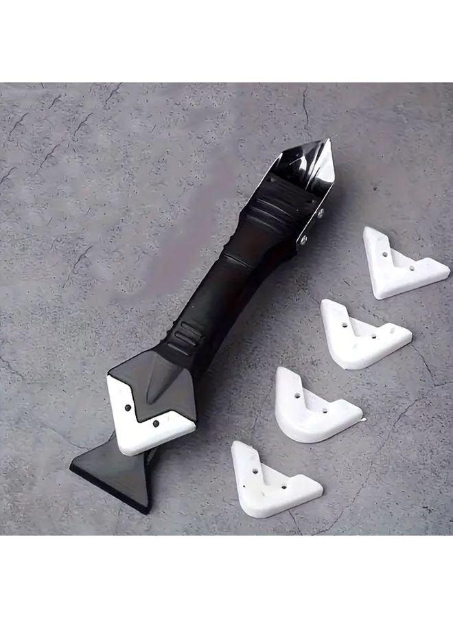 6Pcs Caulk Removal Tool Kit One Scraper Five Scraping Heads Multi Purpose Grout Squeegee - Image 2