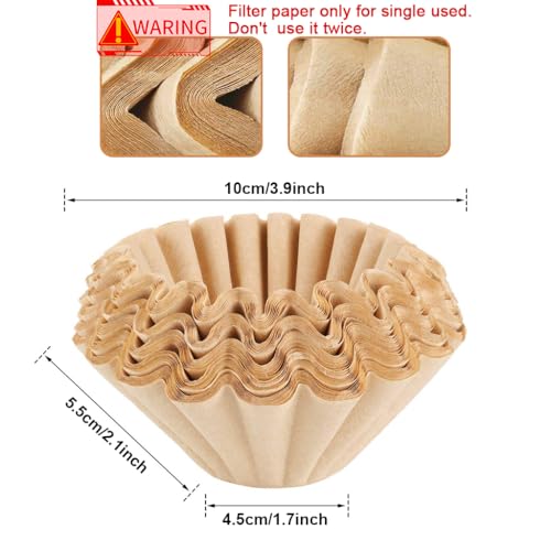 Supvox® 100 Counts Basket Coffee Filters Basket-Shaped Coffee Filter Paper for Drip Coffee Maker Natural Unbleached Disposable Coffee Filters Paper - Image 2