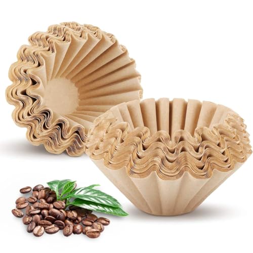 Supvox® 100 Counts Basket Coffee Filters Basket-Shaped Coffee Filter Paper for Drip Coffee Maker Natural Unbleached Disposable Coffee Filters Paper - Image 1