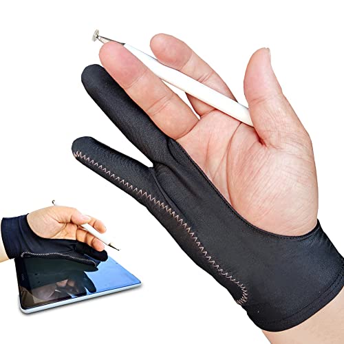Anzailala Nylon Artist Glove for Tablet Drawing, Palm Rejection, Digit Art (L) - Pack of 1, Black - Image 1