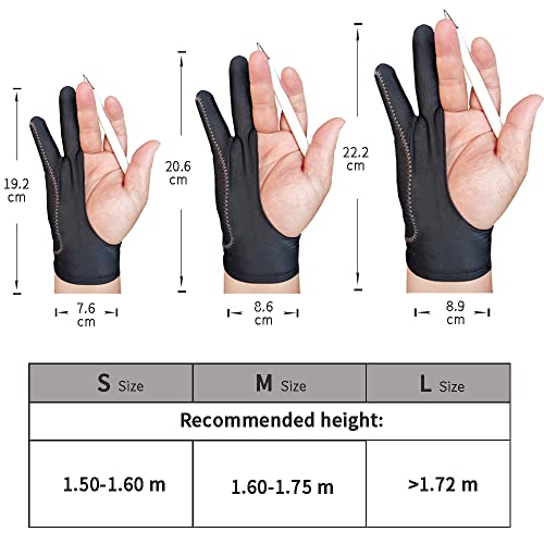 Anzailala Nylon Artist Glove for Tablet Drawing, Palm Rejection, Digit Art (L) - Pack of 1, Black - Image 2