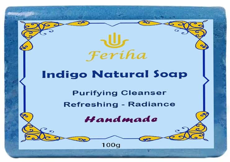 Moroccan Indigo Nila Facial Soap  Handmade with Argan Oil  Shea Butter