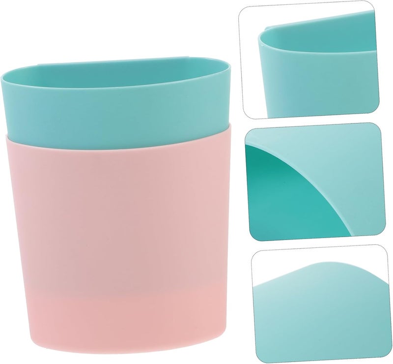 6Pcs Multi-functional Hanging Storage Bucket Rolling Cart Accessories for Kitchen Beauty Salons and Health Care Portable and Plastic Hanging Baskets in Blue Pink - Image 3