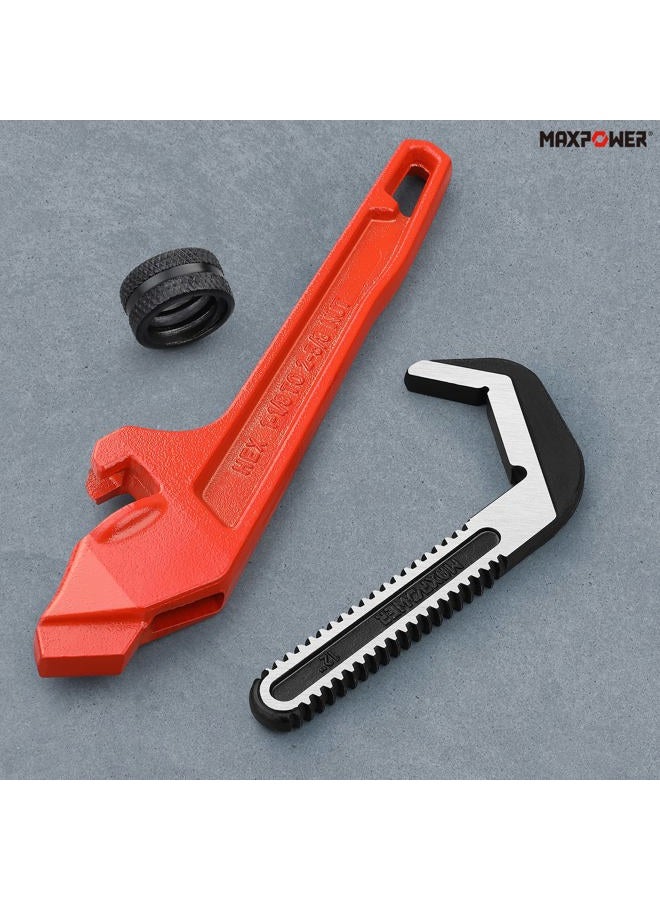 Maxpower مفتاح سداسي قابل للتعديل، 12 بوصة، أحمر، حديد زهر - Image 4