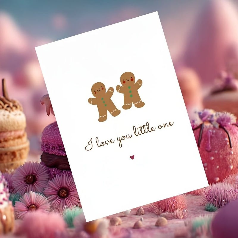 Khaki Couples Greeting Card I Love You Little One With Envelope - Image 5