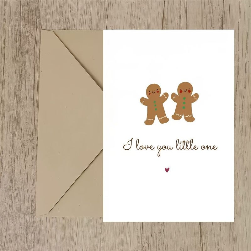 Khaki Couples Greeting Card I Love You Little One With Envelope - Image 2