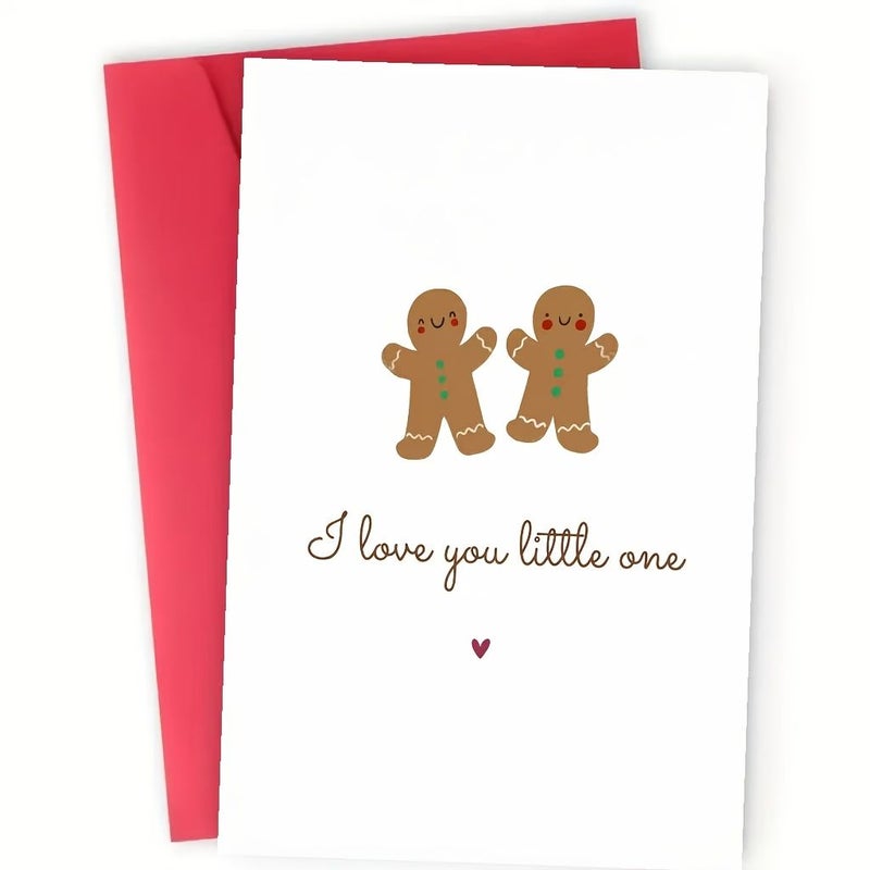 Khaki Couples Greeting Card I Love You Little One With Envelope - Image 1