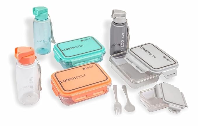 Zerolex Transparent Lunch Box with Water Bottle for Office for Men Women and Lunch Box for Women School Kids and Microwave Safe Leak Proof airtight Lunch Boxes 1pcs 1 - Image 1