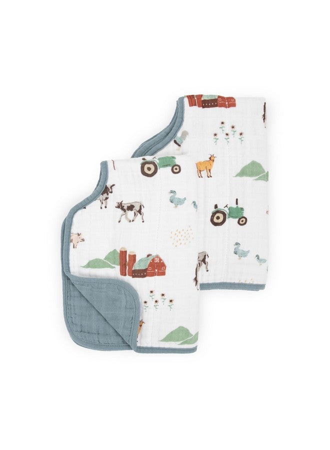 Little Unicorn Ultra-Absorbent Premium Burp Cloth 2 Pack | Soft on Baby's Skin | Larger Size | Ergonomic Design | Set of 2 (Farmyard) - Image 2