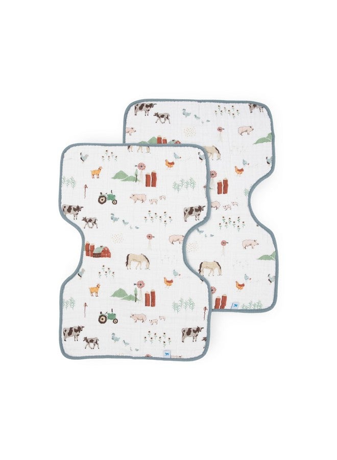 Little Unicorn Ultra-Absorbent Premium Burp Cloth 2 Pack | Soft on Baby's Skin | Larger Size | Ergonomic Design | Set of 2 (Farmyard) - Image 1
