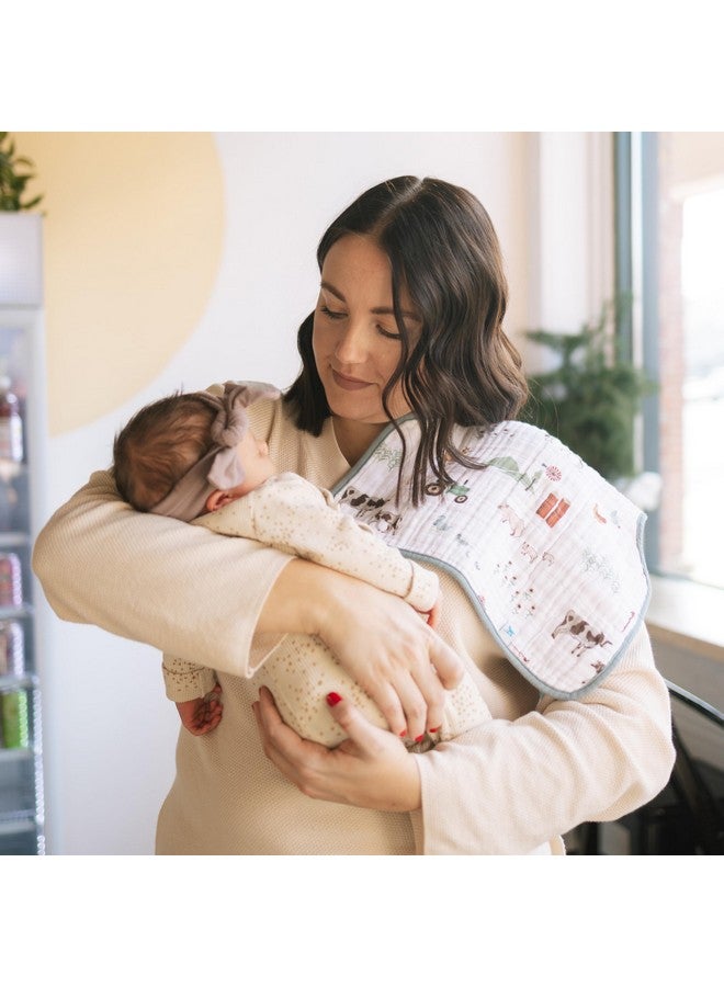 Little Unicorn Ultra-Absorbent Premium Burp Cloth 2 Pack | Soft on Baby's Skin | Larger Size | Ergonomic Design | Set of 2 (Farmyard) - Image 4