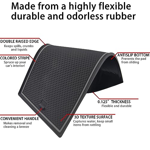 LOCOY Center Console Liner for Nissan Rogue Accessories 2021-2023 2024 2025, Cup Holder Mat, Door Pocket Pad, Coaster Trim, Non-Slip Dust Interior, Custom Rubber Decoration Insert (17 Pcs, Gray Trims) - Image 5