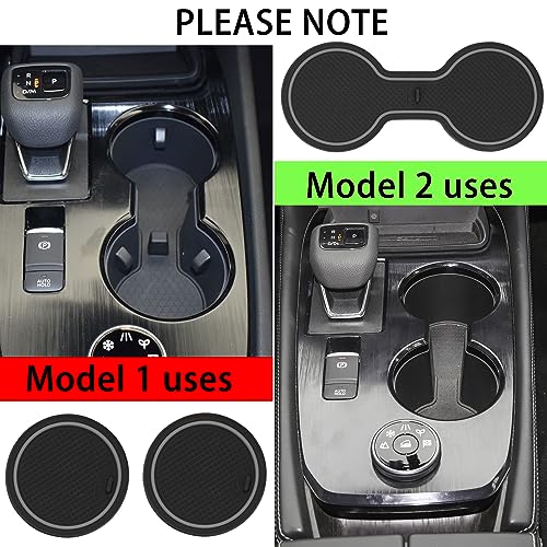 LOCOY Center Console Liner for Nissan Rogue Accessories 2021-2023 2024 2025, Cup Holder Mat, Door Pocket Pad, Coaster Trim, Non-Slip Dust Interior, Custom Rubber Decoration Insert (17 Pcs, Gray Trims) - Image 4