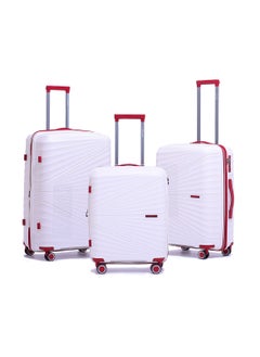 Reflection PP Luggage, Lightweight Hardshell, Expandable with 4 Spinner Wheels and TSA Lock (24-Inch, White) - pzsku/Z43FA4791BC53B2300110Z/45/_/1711701935/5ab6d769-5d4d-4977-aadc-2abf8d57306e