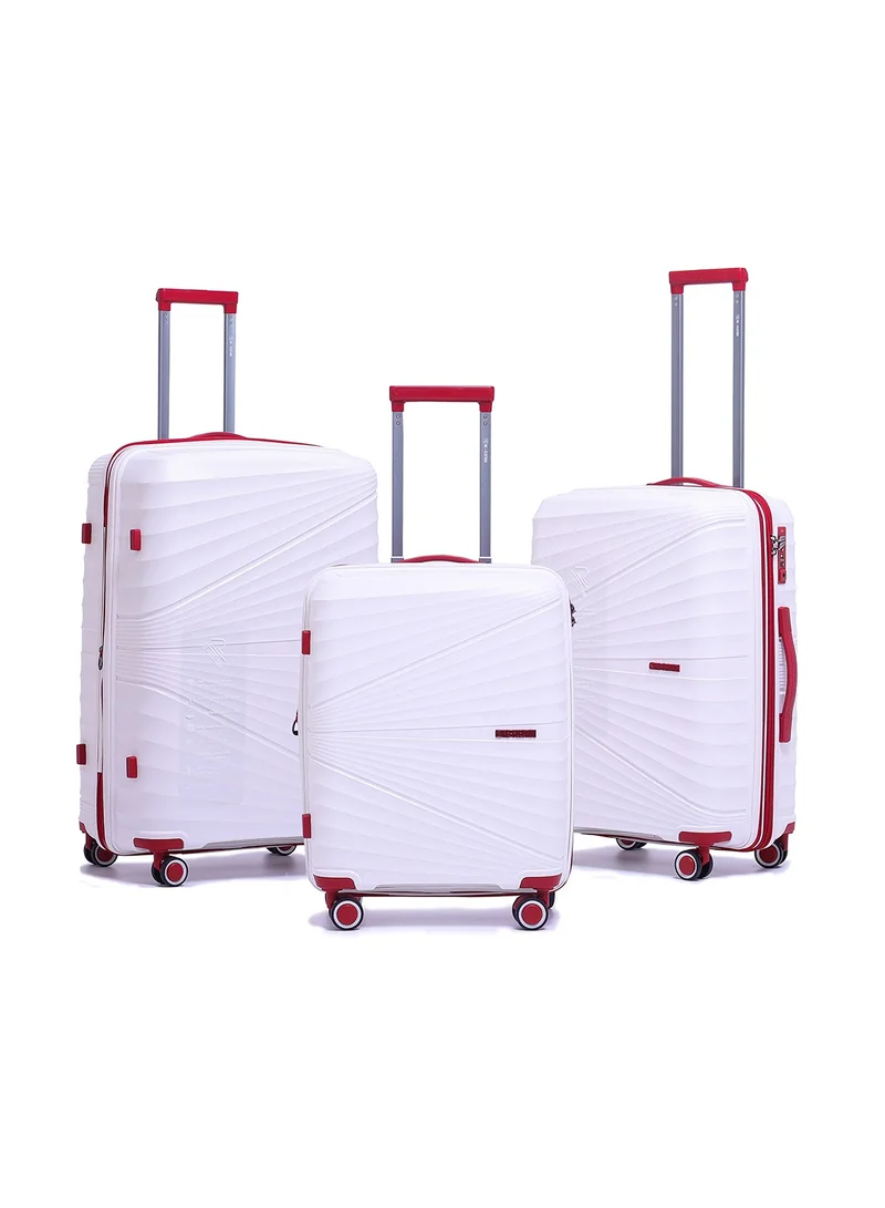 Reflection Reflection PP Luggage, Lightweight Hardshell, Expandable with 4 Spinner Wheels and TSA Lock (24-Inch, White)