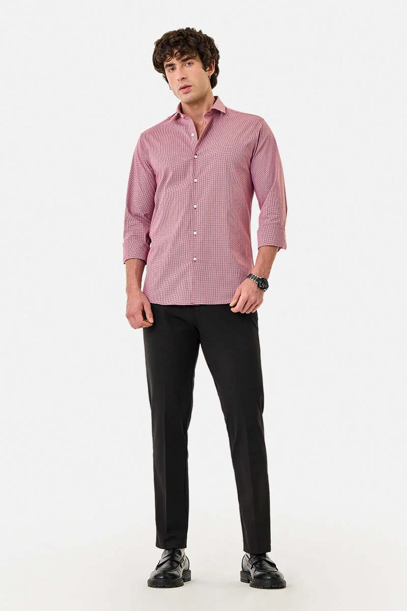 SNITCH Black Solid Regular Fit Casual Trousers