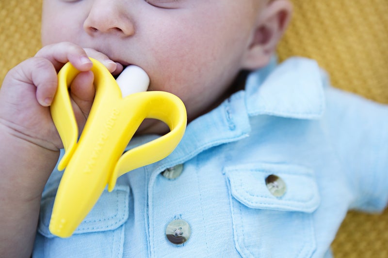 Baby Banana The Original Baby Banana Toothbrush Teether Toy, for Babies Infants Toddlers; USA Family-Owned Business; Teething Relief for Sore Gums, Massaging Soothing; Safest Food Grade Silicone  - Image 3