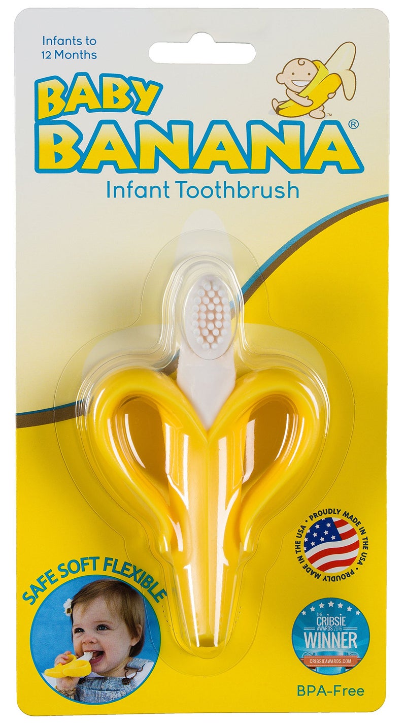 Baby Banana The Original Baby Banana Toothbrush Teether Toy, for Babies Infants Toddlers; USA Family-Owned Business; Teething Relief for Sore Gums, Massaging Soothing; Safest Food Grade Silicone  - Image 2