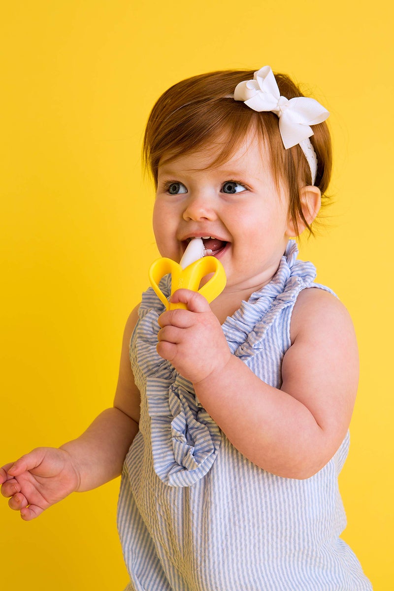 Baby Banana The Original Baby Banana Toothbrush Teether Toy, for Babies Infants Toddlers; USA Family-Owned Business; Teething Relief for Sore Gums, Massaging Soothing; Safest Food Grade Silicone  - Image 5