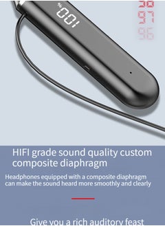 GELESE New Bluetooth Earphone Neck-mounted Sports Noise Canceling Neck-mounted Ultra-Long Standby Universal Headphones (Pink)  - Image 3