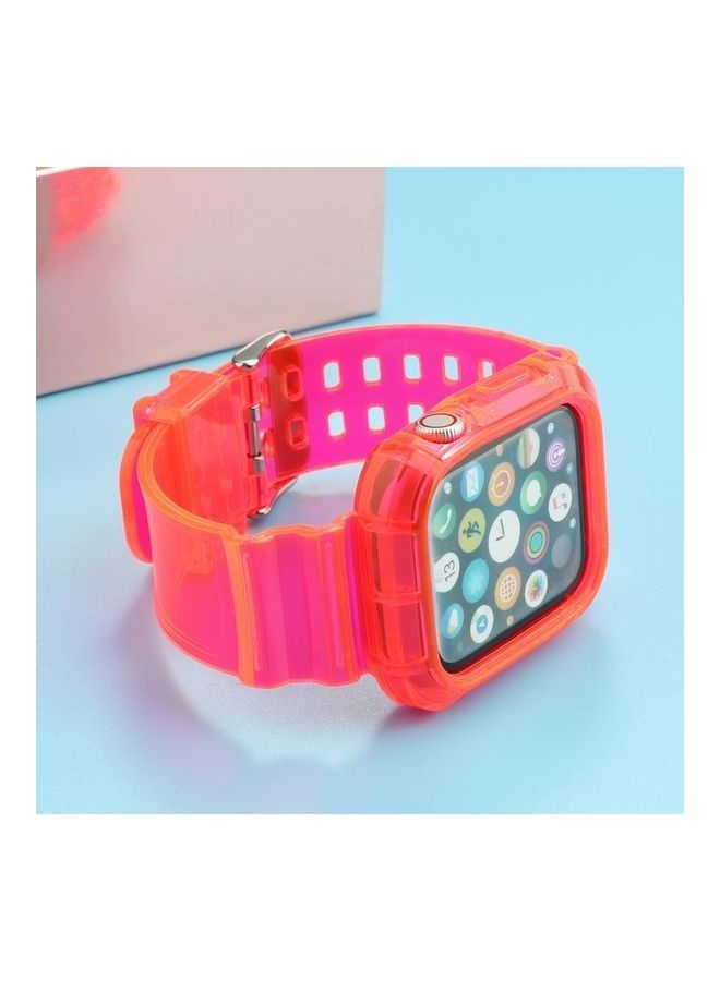 نيبمينينت سوار ساعة بديل بتصميم عرقي لسلسلة ساعات أبل 1/2/3/4/5/6/7/SE مقاس 38/40/41 مم أحمر وردي - Image 4