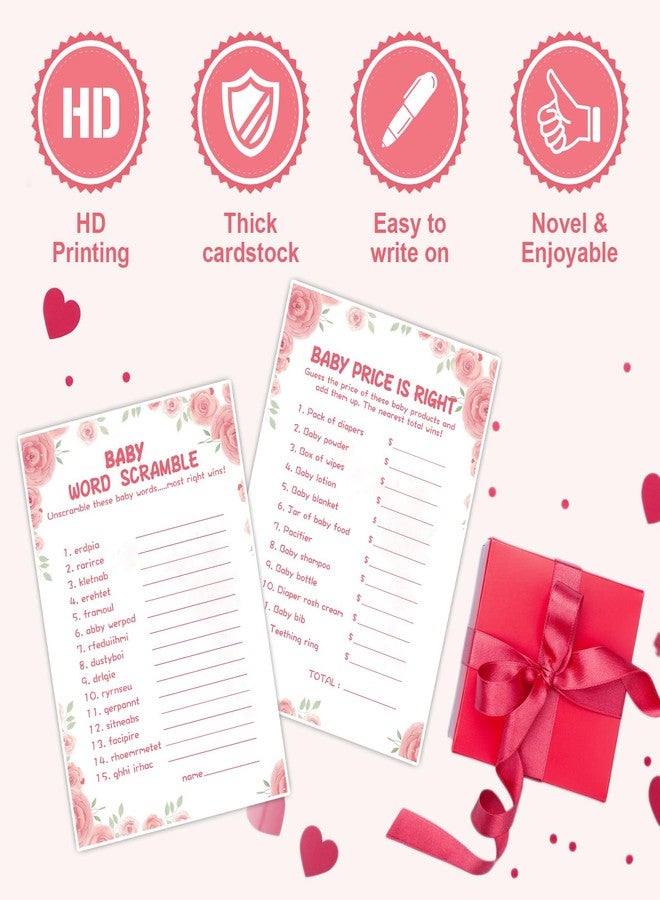 OLOUTAB Baby Shower Games for Girl-2 Games(50 of Each),Baby Shower Word Scramble Game&Price is Right,Double-Sided,Thick Cardboard,Fun,Hilarious,with Answer Keys - Image 3