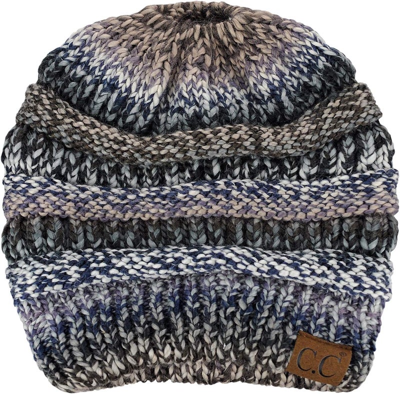 Cc Exclusives Soft Stretch Cable Knit Messy Bun Ponytail Beanie Winter Hat for Women (MB-20A) - Image 4