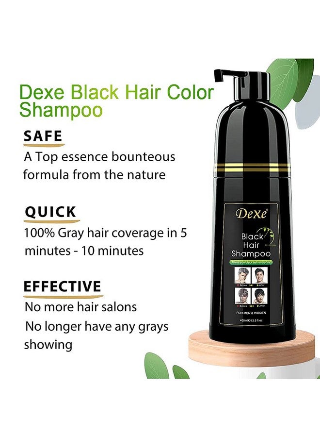 Agthyuve Dexe Hair Dye Shampoo 14.1 Fl Oz, Gray Hair Coverage, Black Hair Dye, Hair Color Shampoo, Black Hair Shampoo for Men & Women - Image 2