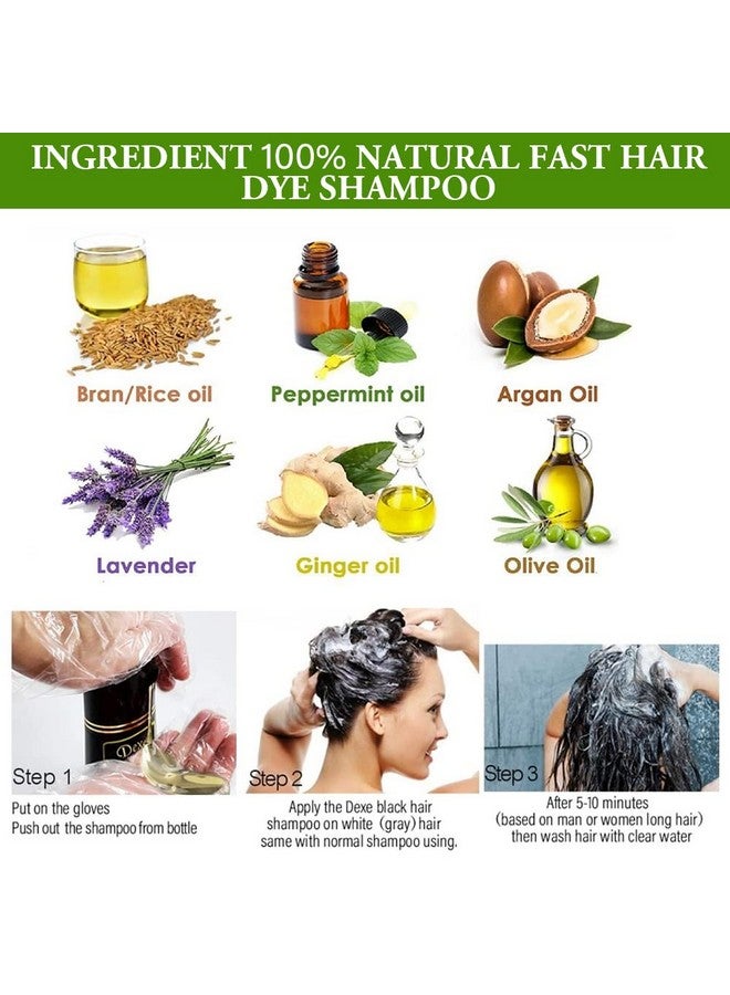 Agthyuve Dexe Hair Dye Shampoo 14.1 Fl Oz, Gray Hair Coverage, Black Hair Dye, Hair Color Shampoo, Black Hair Shampoo for Men & Women - Image 3