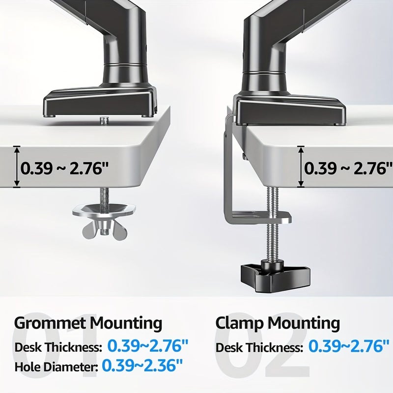 Dual Monitor Stand Adjustable Arm for 13 to 32 Inch Screens Supports 19.9 lbs Tilt Swivel VESA 75x75 100x100 Space Saving Design Home Office - Image 3
