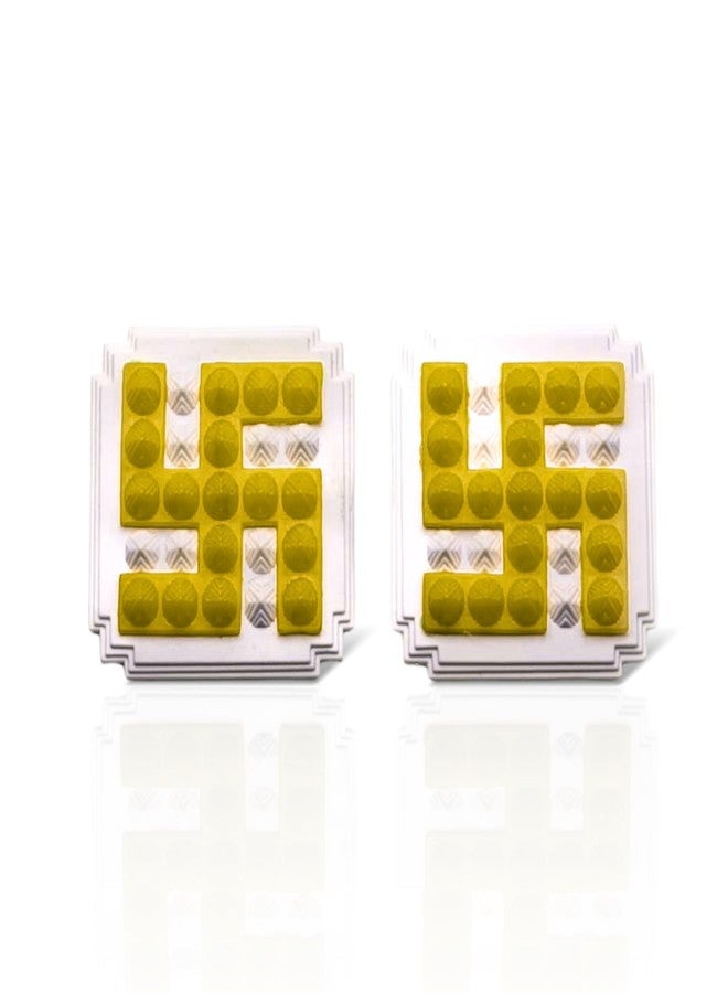 Plus Value Vastu Yellow Swastik Pyramid Vaastu Remedies for Home Office Main Door Entrance Temple Tijori Cash Box Important Files Electronics (2.5 Inches, 2 Pcs) - Image 1