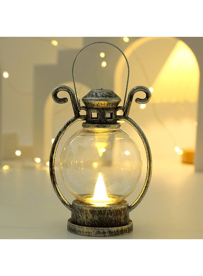 2 قطعة فوانيس رمضان، أضواء زينة رمضان، فوانيس LED بتصميم مجوف للاحتفال برمضان وزينة طاولة العيد