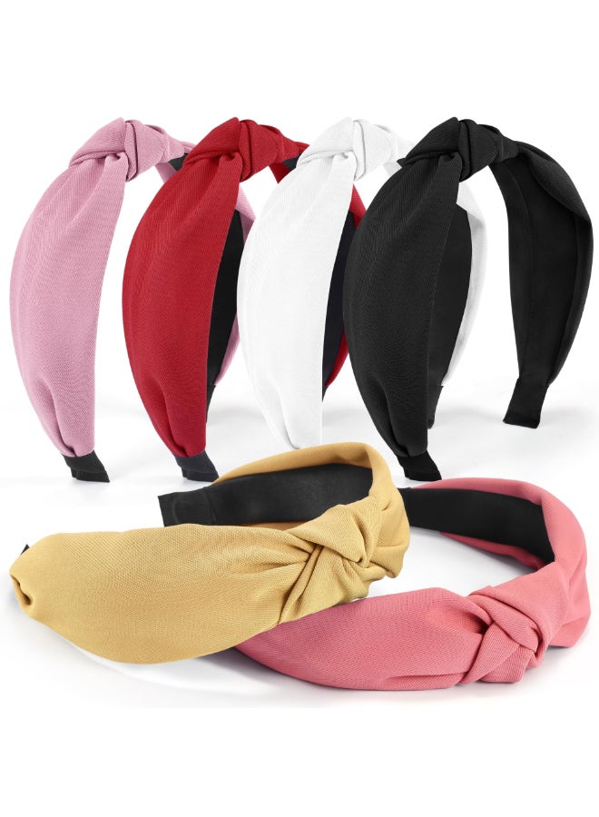 DiyJibb Headbands for Women Girls 6PCS Stylish Top Knotted Headbands Knotted Headband for Women Head Bands Wide Hairband Hair Accessories - Image 2