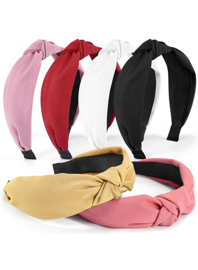 DiyJibb Headbands for Women Girls 6PCS Stylish Top Knotted Headbands Knotted Headband for Women Head Bands Wide Hairband Hair Accessories - Image 1