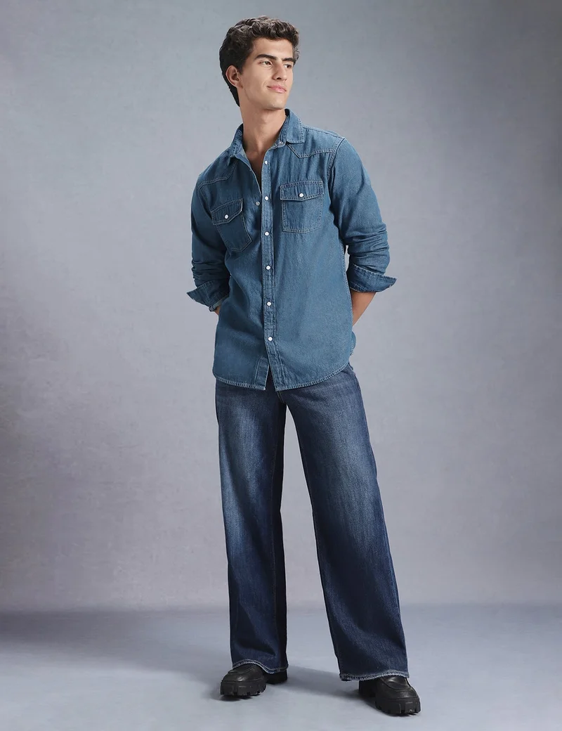 inkd قميص رجالي عادي - 100٪ قطن | القمصان الكاجوال للرجال | الغلاف الكامل