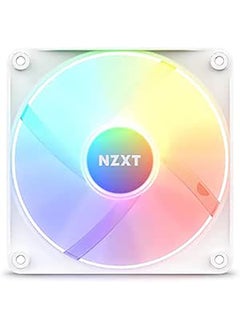 NZXT F120 RGB Core - RF-C12SF-W1-120mm Hub-Mounted RGB Fan - 8 Individually-Addressable LEDs - Semi-Translucent Blades - High Static Pressure & Airflow - Quiet Operation PWM Control - White  - Image 1
