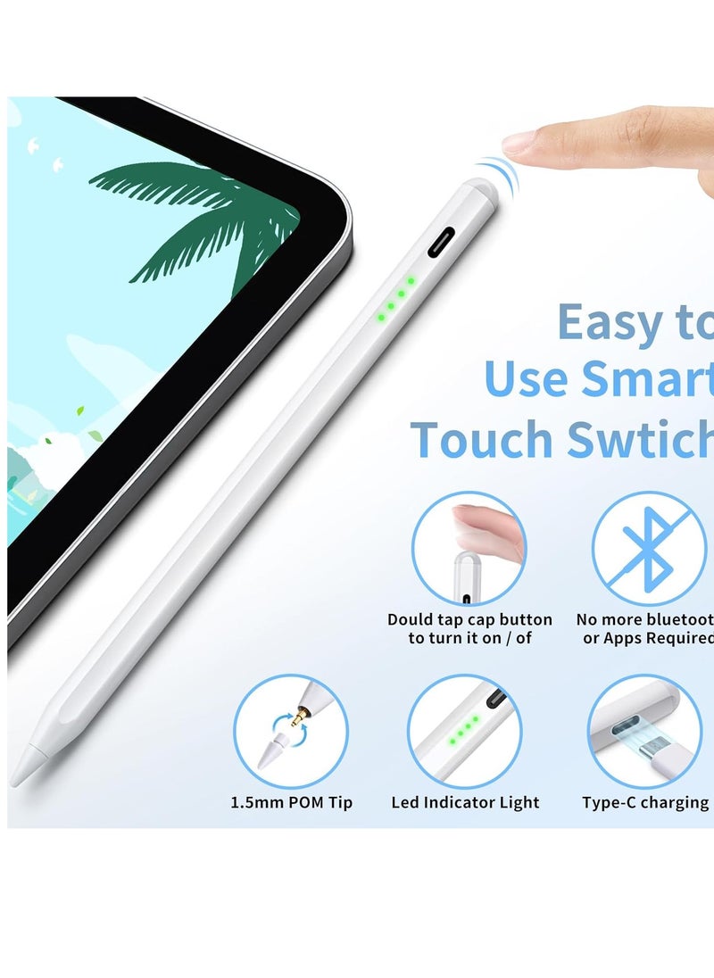 Generic - Stylus Pen for iPad 9th & 10th Generation with Palm Rejection Technology, Active Pen Compatible with Apple iPad 10th/9th/8th/7th/6th Generation, iPad Air 5th/4th/3rd Generation, iPad Pro 11 & 12.9 inch, iPad Mini 6th/5th Generation - Image 1