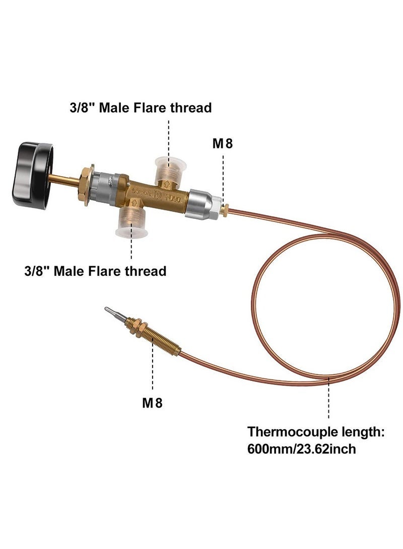 Liquefied gas heater propane valve assembly stove maintenance flameout protection brass valve - Image 3