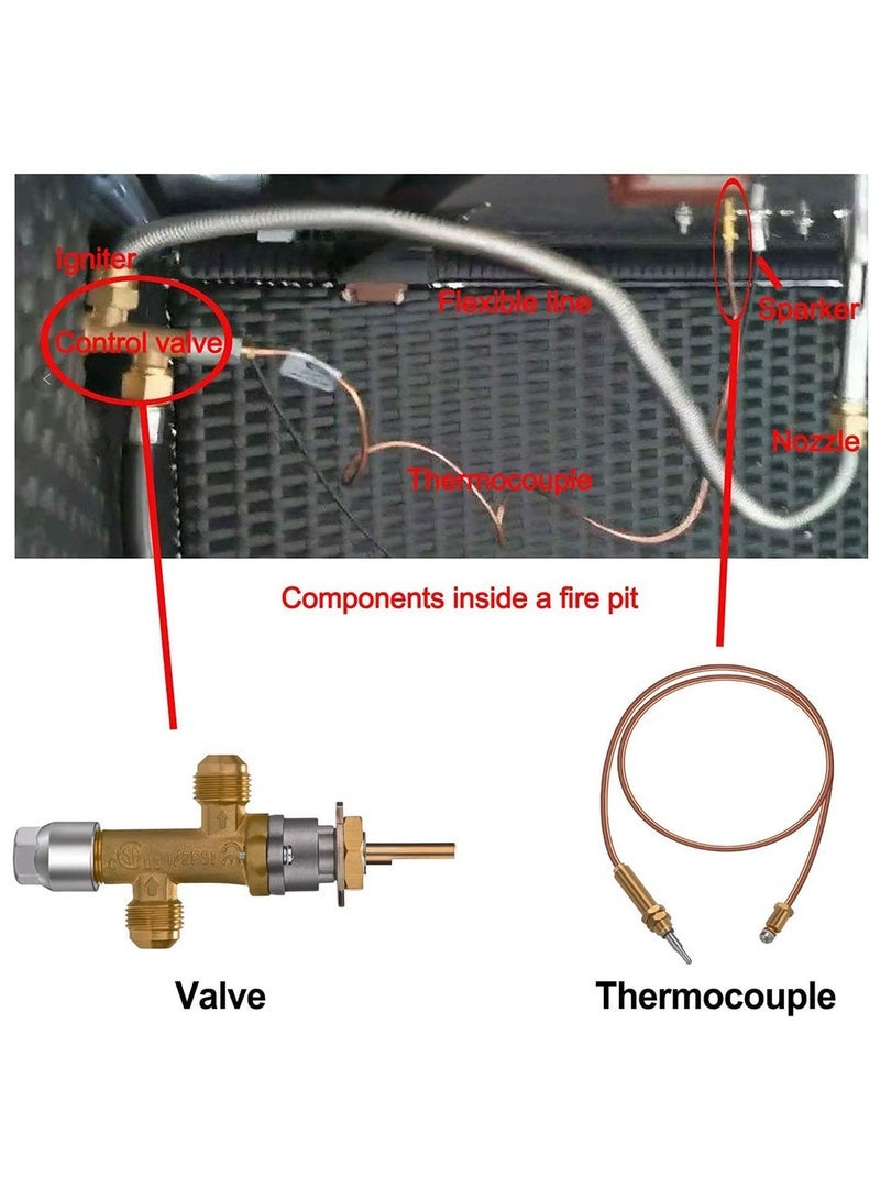Liquefied gas heater propane valve assembly stove maintenance flameout protection brass valve - Image 2