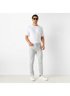 Iconic Iconic Textured Crew Neck T-shirt with Short Sleeves  - Image 2