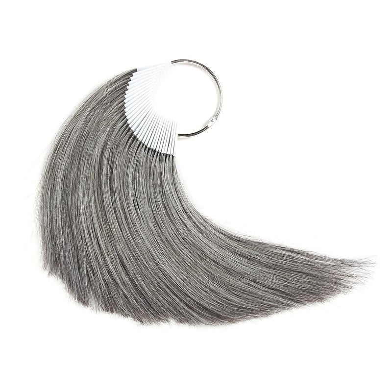 Hair Swatches for Testing Color Natural Grey Real Natural Human Hair 30 Strands per Pack 8 Inches