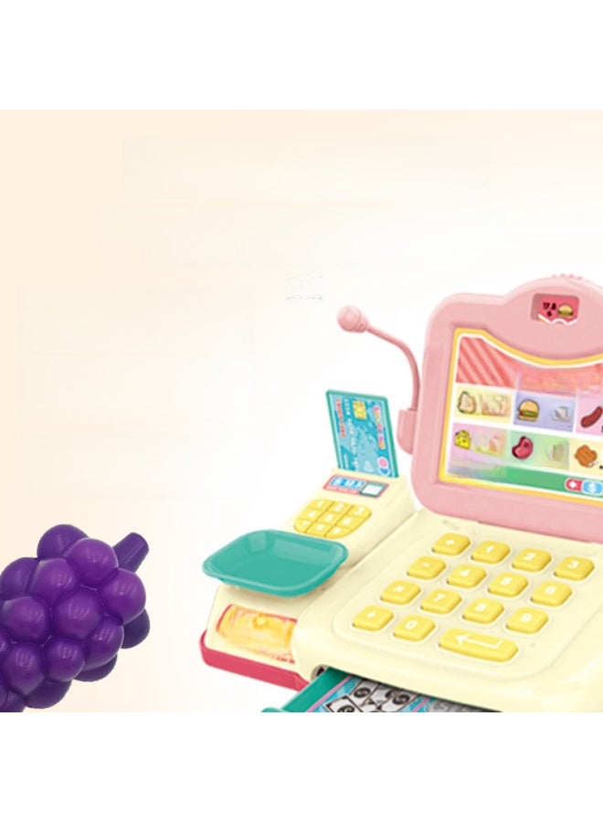 Realistic Cash Register Set 3-5 Years Old Children's Pretend Play Toy Gift Boys Girls Sound Light Cashier Station-Specifications:682-1C Pink (Single Screen)-Default Generator Box - Image 3