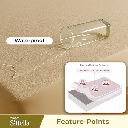 SITTELLA®75 x 72 Inches (6 x 3 Feet) 100% Waterproof Premium Cotton Mattress Protector | Hypoallergenic, Breathable & Ultra-Soft Fitted Bed Protector King Size- Grey - Image 4