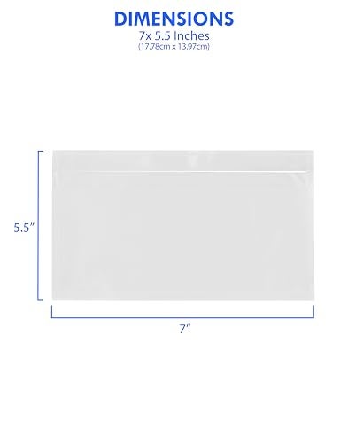 GPI POLY 1000 Count 7" x 5.5" Shipping Label Envelopes, Clear Packing List Pouches with Self-Adhesive Back, Top Loading for Shipping Labels Sleeves, for Packing Slips, Labels Invoices & Paperwork. GPI - Image 2