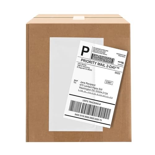 GPI POLY 1000 Count 7" x 5.5" Shipping Label Envelopes, Clear Packing List Pouches with Self-Adhesive Back, Top Loading for Shipping Labels Sleeves, for Packing Slips, Labels Invoices & Paperwork. GPI - Image 1