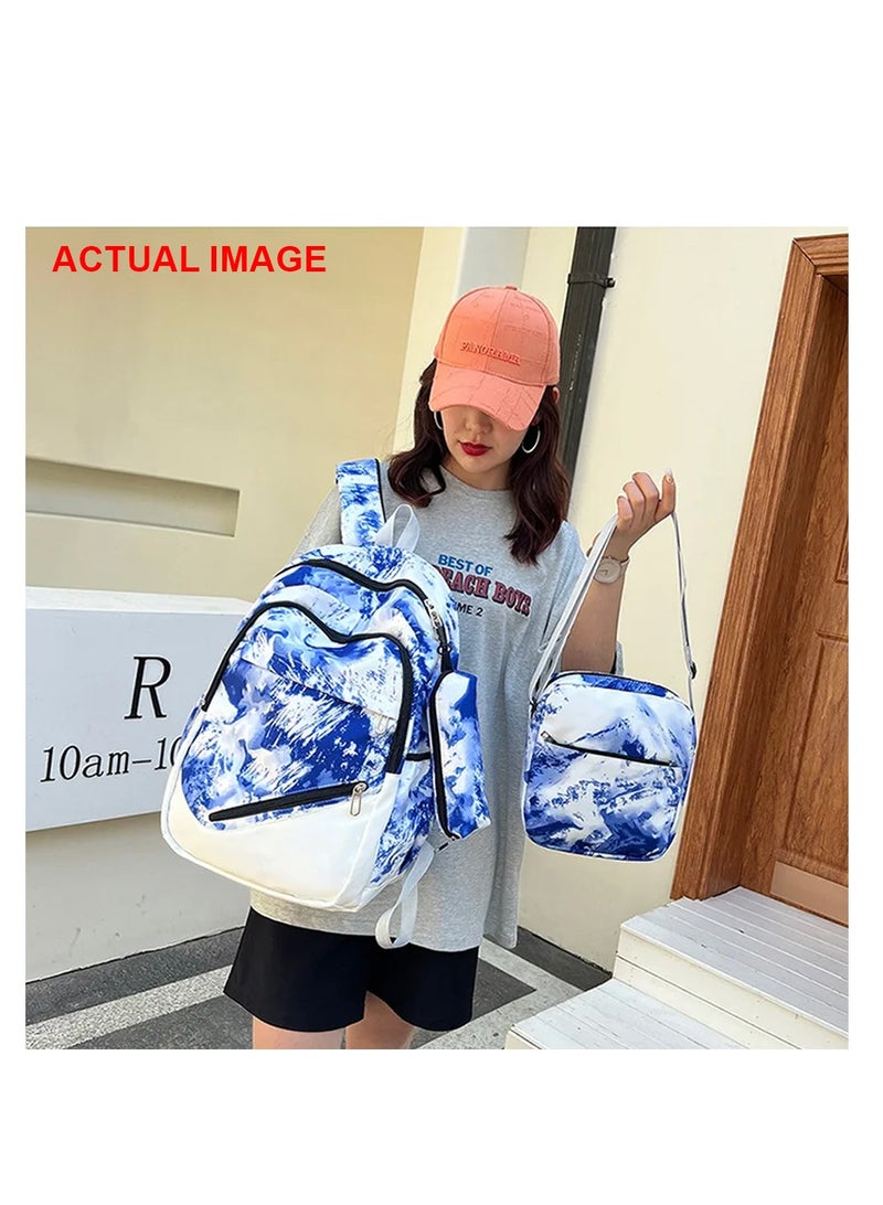 ستار بيبيز مجموعة ستار بيبيز 3 قطع حقيبة ظهر ملونة، حقيبة مدرسية لطيفة للسفر على طراز بريبي مع حقيبة صندوق الغداء وحقيبة مقلمة - أزرق - Image 3