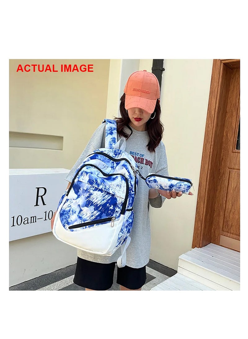 ستار بيبيز مجموعة ستار بيبيز 3 قطع حقيبة ظهر ملونة، حقيبة مدرسية لطيفة للسفر على طراز بريبي مع حقيبة صندوق الغداء وحقيبة مقلمة - أزرق - Image 4